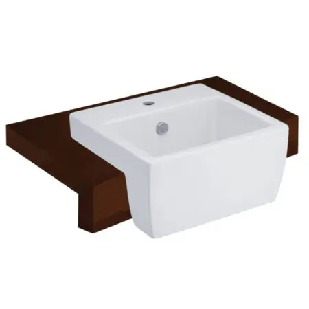 Chậu Rửa Lavabo COTTO C02217 Quado Bán Âm Bàn