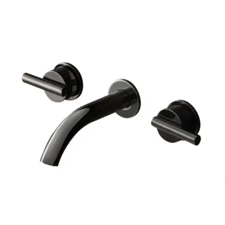 Vòi Lavabo COTTO CPF203A#BN2 Quil Gắn Tường Nóng Lạnh Màu Đen