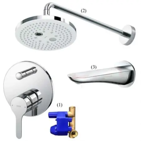 Sen Tắm TOTO TBS01304B/TBW01004A/TBG01001B Âm Tường Xả Bồn