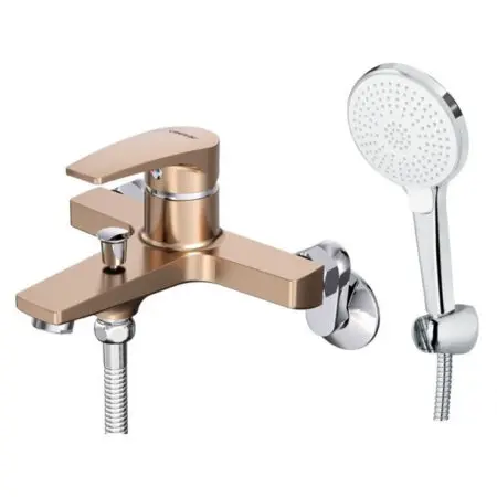 Vòi Sen Nóng Lạnh CAESAR S393CG Màu Vàng Tay Sen Massage