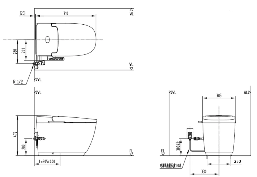Bồn Cầu Thông Minh INAX AC-816VN SARAS LIGHT-E