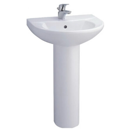 Chậu Lavabo COTTO C014/C411 Wedy Treo Tường Chân Dài