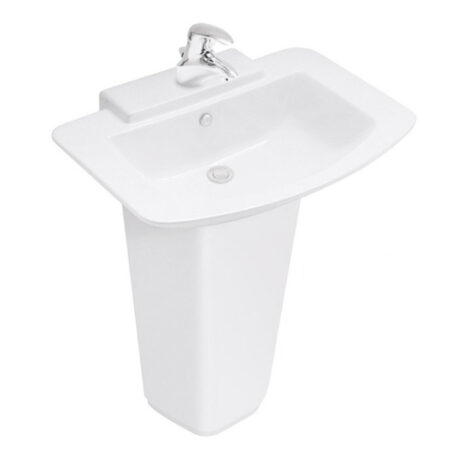 Chậu Lavabo COTTO C01467/C4116 Hercules Treo Tường Chân Dài