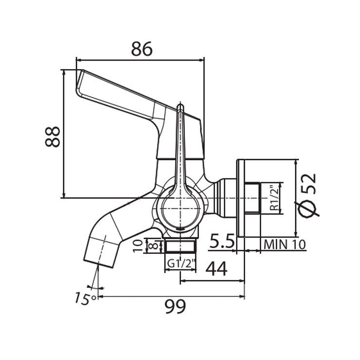 Vòi American Standard WF-T603 Lạnh Gắn Tường