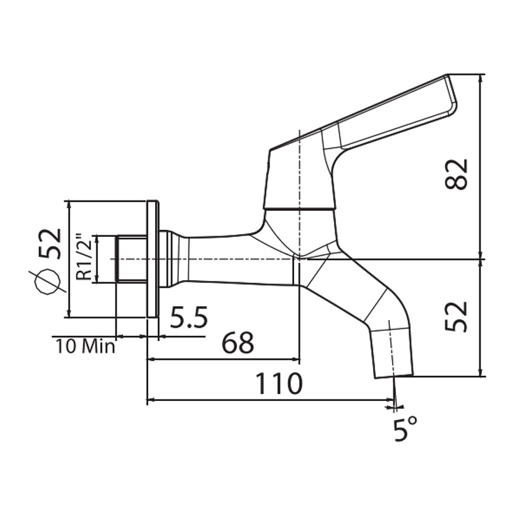 Vòi Gắn Tường American Standard WF-T602 Lạnh Winston