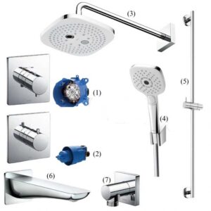 Sen Tắm TOTO TBV02401B TBV02102B TBW02004A TBW02006A TBW01015B TBG02001B Âm Tường 3 Đường Nước