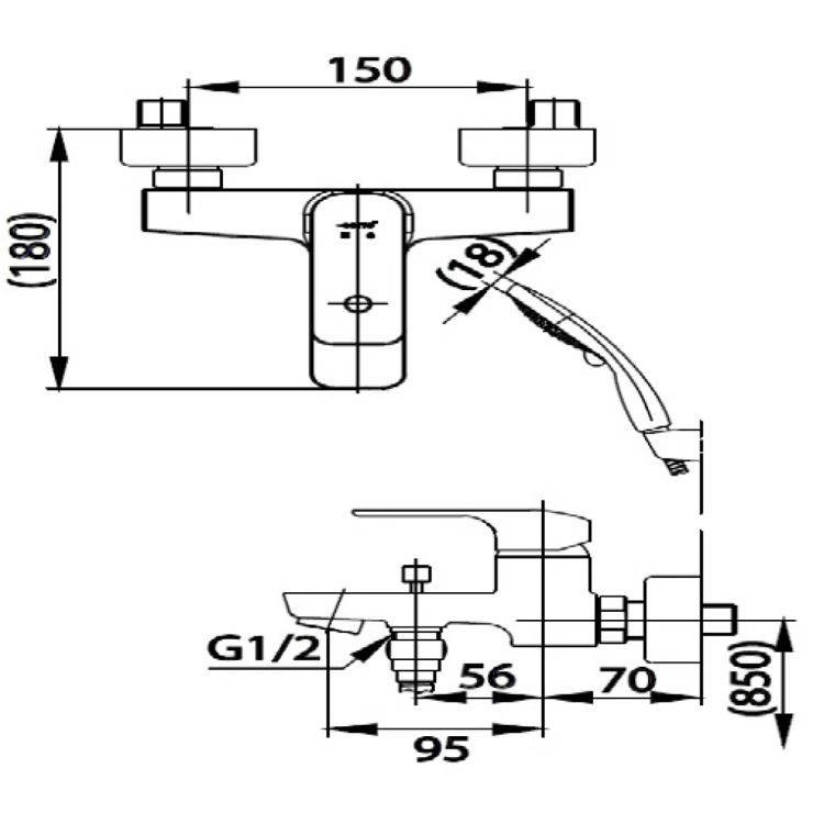 Vòi Sen Tắm COTTO CT2147E Scirocco Nóng Lạnh Vòi Sen Tắm COTTO CT2147E Scirocco Nóng Lạnh