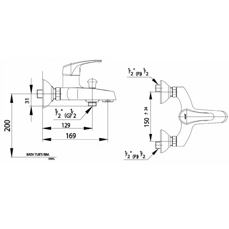 Củ Sen Tắm COTTO CT366A Arona Nóng Lạnh