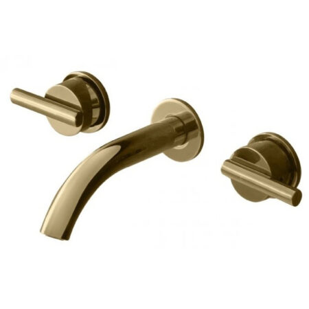 Vòi Lavabo COTTO CPF203A#GR2 Gắn Tường Nóng Lạnh Màu Vàng Quil