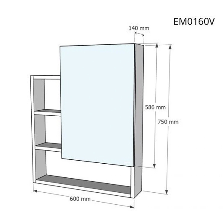Tủ Gương Treo Phòng Tắm CAESAR EM0160V Màu Trắng Tủ Gương Treo Phòng Tắm CAESAR EM0160V Màu Trắng