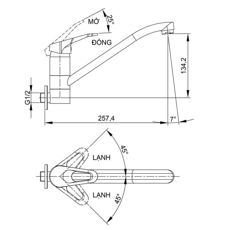 Vòi Bếp Lạnh Luxta L3104