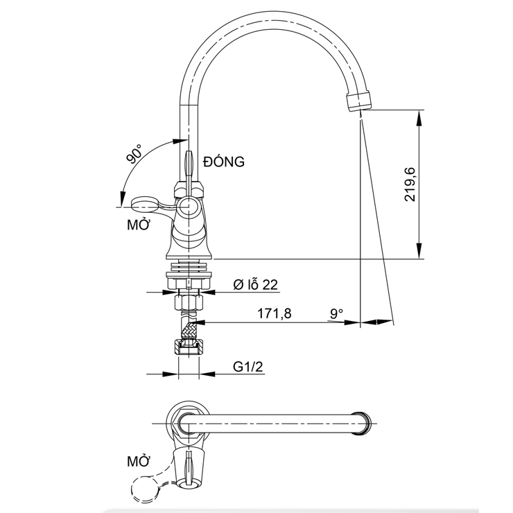 Vòi Bếp Lạnh Luxta L3105