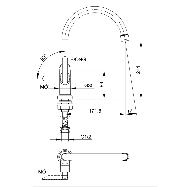Vòi Bếp Lạnh Luxta L3118F