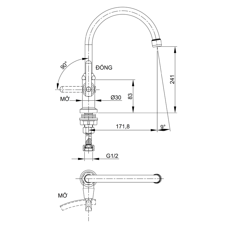 Vòi Bếp Lạnh Luxta L3118K