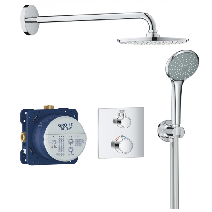 Sen Tắm Âm Tường GROHE 34734000 Grohtherm Perpect Nhiệt Độ Tròn 210mm