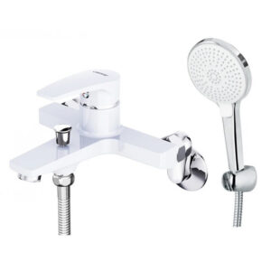 Vòi Sen Nóng Lạnh CAESAR S393CW Màu Trắng Tay Sen Massage