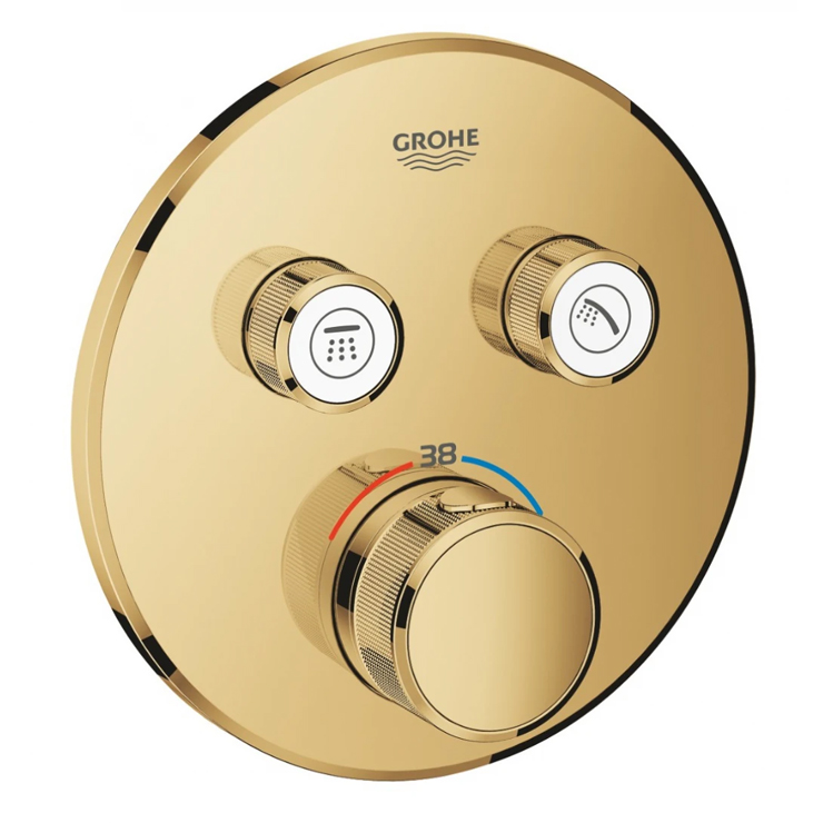 Mặt Bộ Trộn Âm Ổn Nhiệt GROHE 29119GL0 SmartControl Gắn Tường Màu Vàng