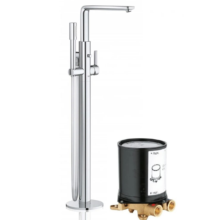 Vòi Sen Bồn Tắm Grohe 23792001 + 29086000 Đặt Sàn Lineare