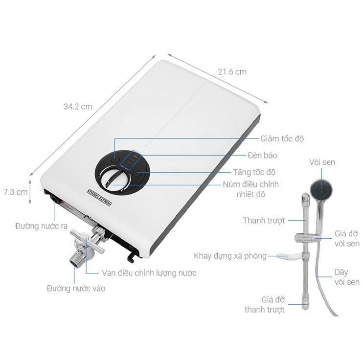 Máy Nước Nóng Trực Tiếp STIEBEL ELTRON XGP 45 EC (VN) 4500W Có Bơm Máy Nước Nóng Trực Tiếp STIEBEL ELTRON XGP 45 EC (VN) 4500W Có Bơm