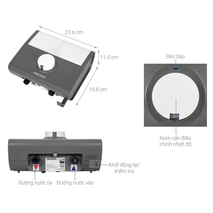 Máy Nước Nóng Gián Tiếp Tức Thì Stiebel Eltron DDH 8 EC (VN) 8000W Đa Điểm