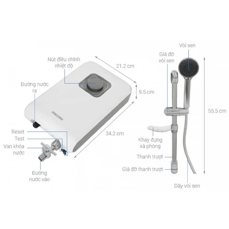 Máy Nước Nóng Trực Tiếp STIEBEL ELTRON DS 45 EC (VN) 4500W Máy Nước Nóng Trực Tiếp STIEBEL ELTRON DS 45 EC (VN) 4500W