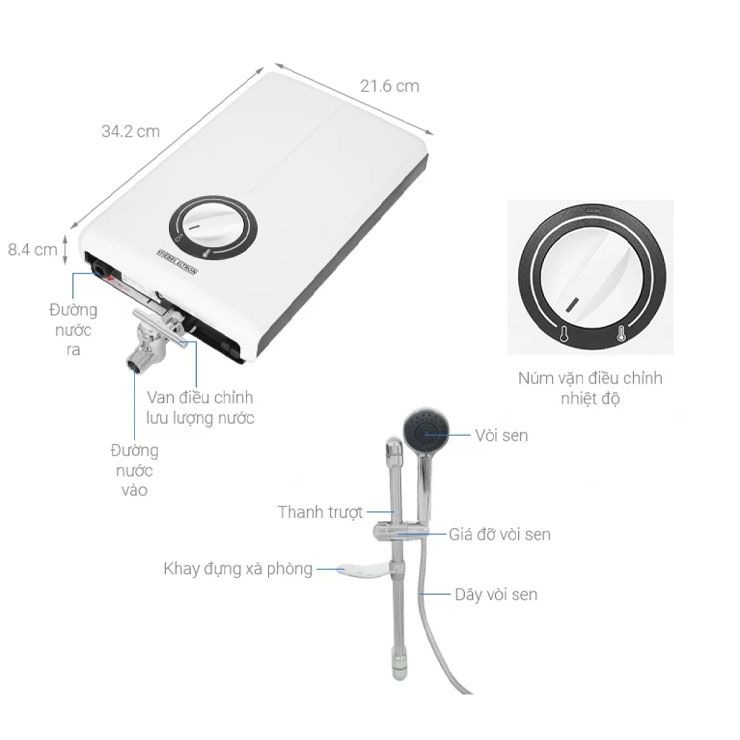 Máy Nước Nóng Trực Tiếp STIEBEL ELTRON XG 45 EC (VN) 4500W Máy Nước Nóng Trực Tiếp STIEBEL ELTRON XG 45 EC (VN) 4500W