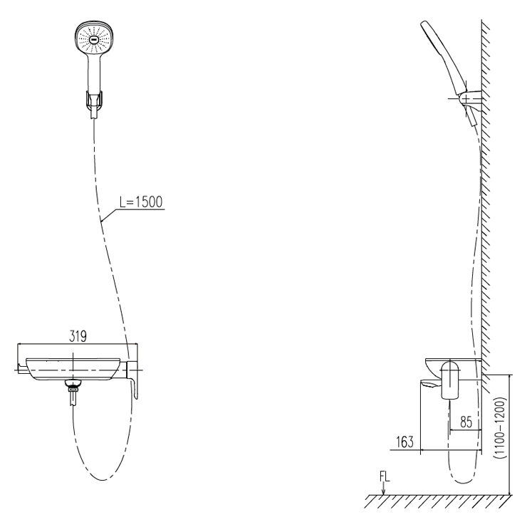 Vòi Sen Tắm INAX BFV-613S (BFV613S) Nóng Lạnh Tay Sen Tăng Áp Vòi Sen Tắm INAX BFV-613S (BFV613S) Nóng Lạnh Tay Sen Tăng Áp