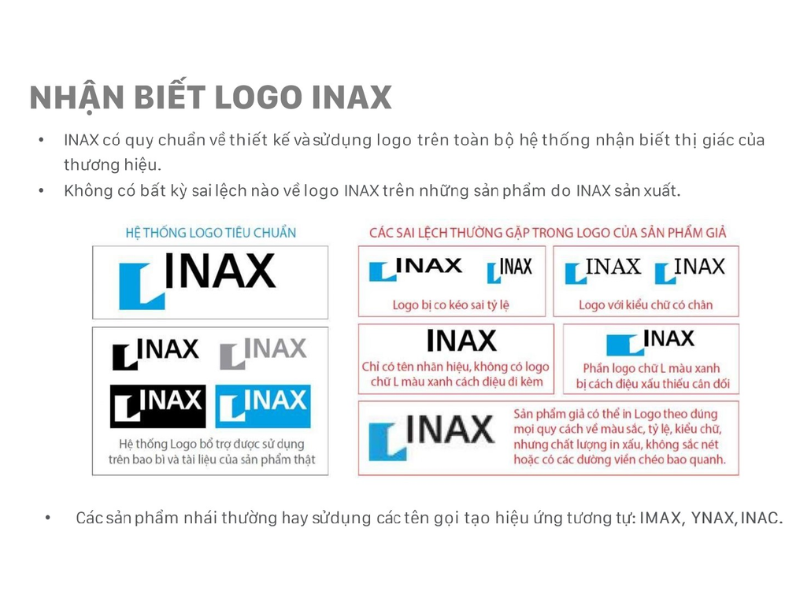 Cách phân biệt logo INAX thật và giả