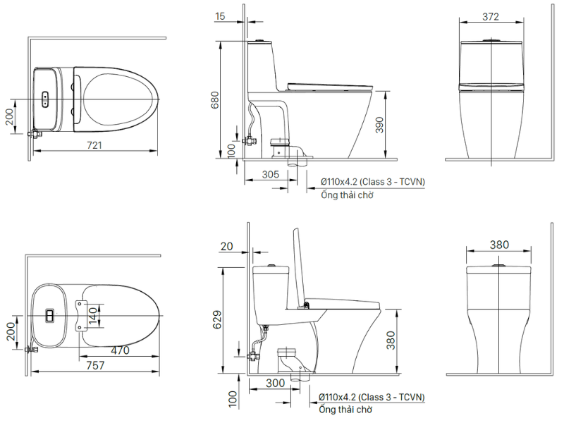 Kích thước bồn cầu tiêu chuẩn bao nhiêu? Cách đo đúng trước khi mua Hướng dẫn đo kích thước tâm xả
