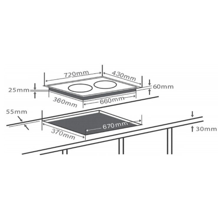Bếp Từ Chefs EH-DIH666G 2 Vùng Nấu Bếp Từ Chefs EH-DIH666G 2 Vùng Nấu