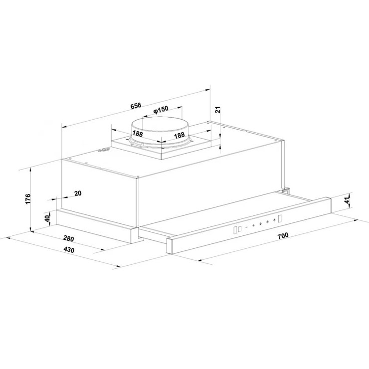 Máy Hút Mùi Hafele 538.86.098 HC-H7032TB Âm Tủ Máy Hút Mùi Hafele 538.86.098 HC-H7032TB Âm Tủ