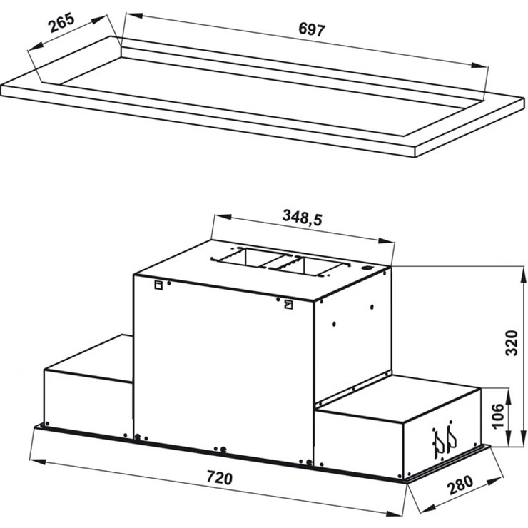 Máy Hút Khói Khử Mùi Hafele 533.80.027 HH-BI72A Âm Tủ Máy Hút Khói Khử Mùi Hafele HH-BI72A 533.80.027 Âm Tủ