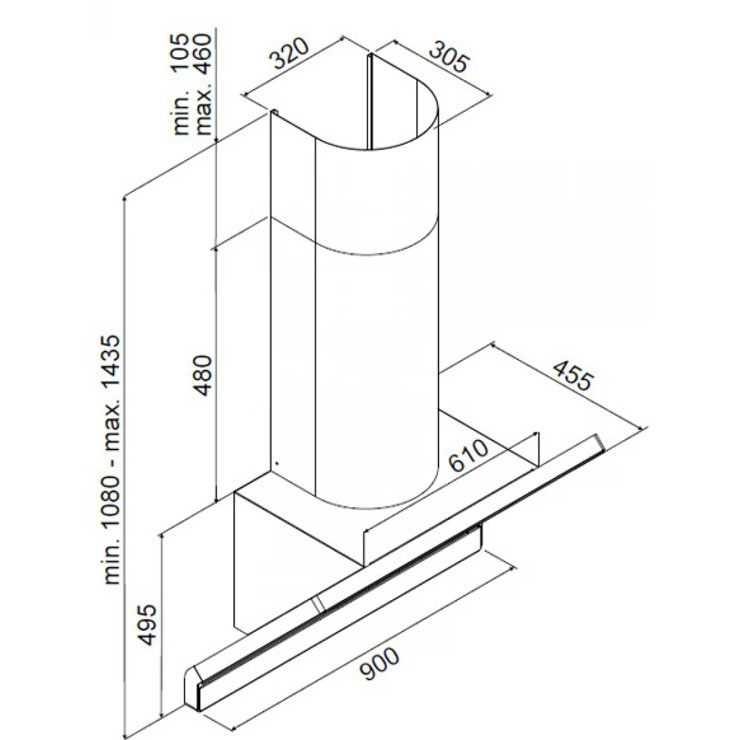 Máy Hút Khói Khử Mùi Hafele 535.82.203 HH-WVG90A Gắn Tường Máy Hút Khói Khử Mùi Hafele 535.82.203 HH-WVG90A Gắn Tường