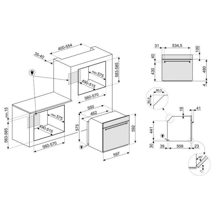 Lò Nướng Đối Lưu Hafele 536.64.753 SF6381X Âm Tủ 79L Lò Nướng Đối Lưu Hafele 536.64.753 SF6381X Âm Tủ 79L