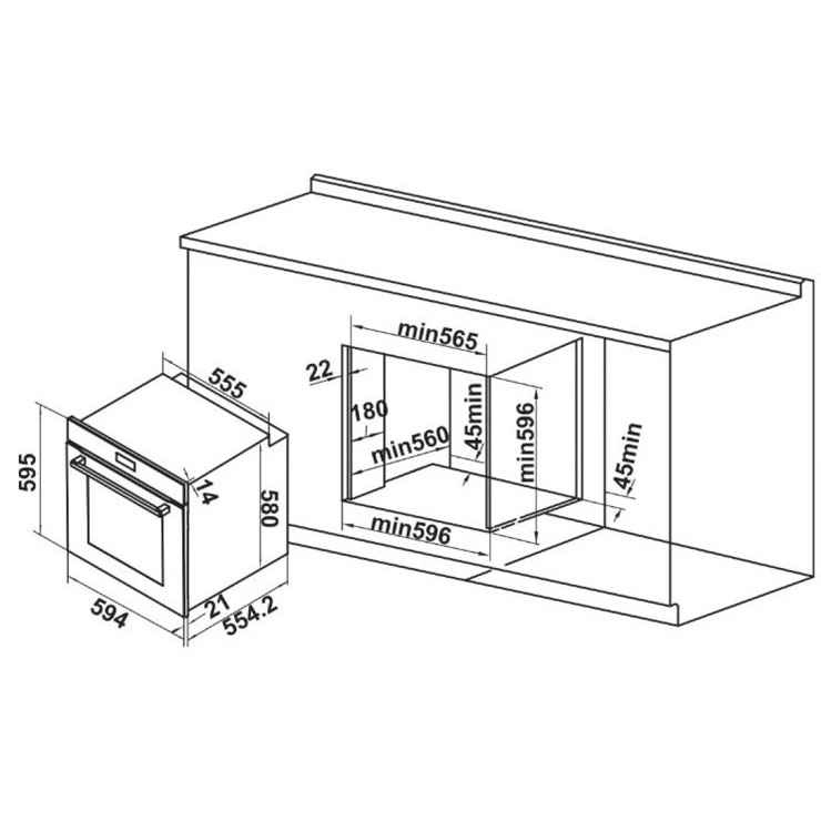 Lò Nướng Hafele 495.10.035 HC-O811B Âm Tủ Lò Nướng Hafele 495.10.035 HC-O811B Âm Tủ