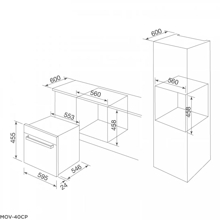 Lò Nướng Malloca MOV40CP (MOV-40CP) Âm Tủ Lò Nướng Malloca MOV40CP (MOV-40CP) Âm Tủ