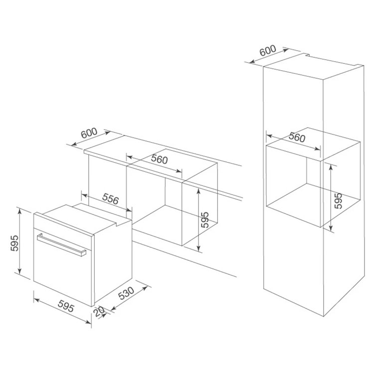 Lò Nướng Malloca MOV-575 AMG Âm Tủ 57L Lò Nướng Malloca MOV-575 AMG Âm Tủ 57L
