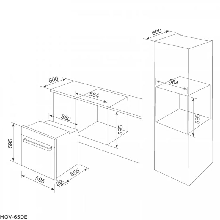 Lò Nướng Điện Malloca MOV-65DE Âm Tủ (Kính Đen) Lò Nướng Điện Malloca MOV-65DE Âm Tủ (Kính Đen)