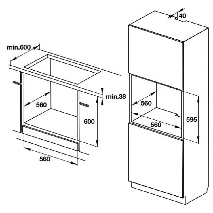 Lò Nướng Hafele 534.05.581 HO-K60B Lắp Âm Lò Nướng Hafele 534.05.581 HO-K60B Lắp Âm