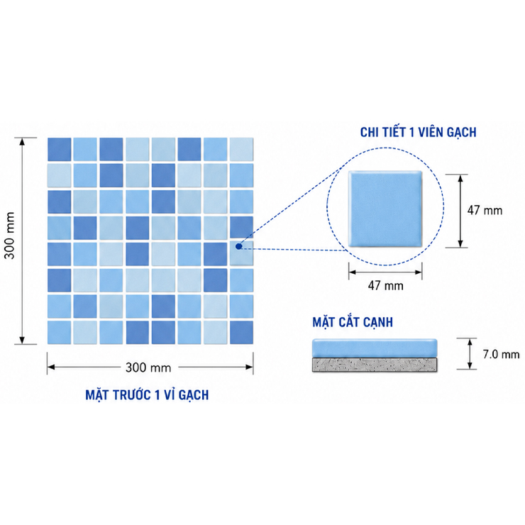 Gạch Hồ Bơi INAX-47/POL-B1,B2,B3 (POOL TILE) Gạch Hồ Bơi INAX-47/POL-B1,B2,B3 (POOL TILE)
