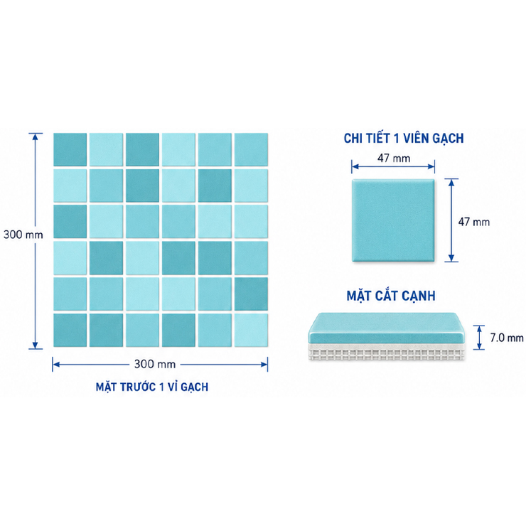 Gạch Hồ Bơi INAX-47/POL-G1,G2,G3 (POOL TILE) Gạch Hồ Bơi INAX-47/POL-G1,G2,G3 (POOL TILE)