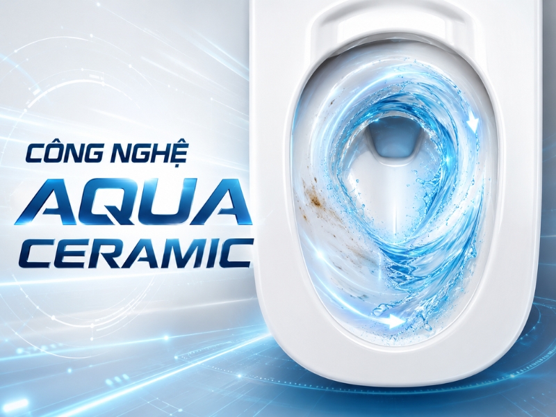 Công nghệ Aqua Ceramic trên bồn cầu INAX